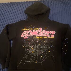 Sp5der Pink V2 Hoodie Black